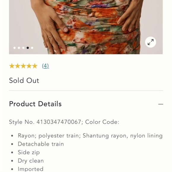 Anthropologie Geisha Designs Strapless Dress Multicolor Floral Print 398$ NEW - Picture 3 of 10